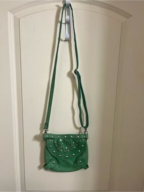 Maurizio Taiuti Green Studded Crossbody Bag